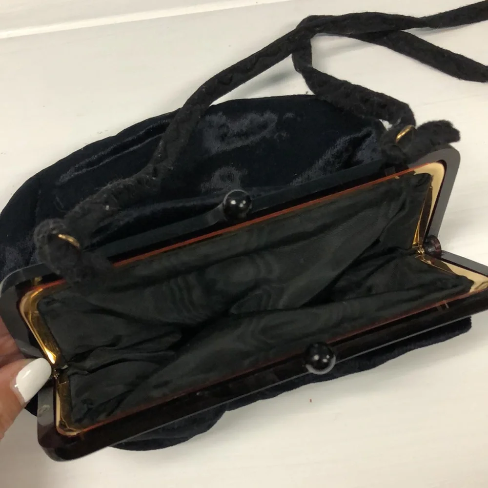 Rare Vtg hand painted by‎ Anna Steiner made in England 8” coin style purse